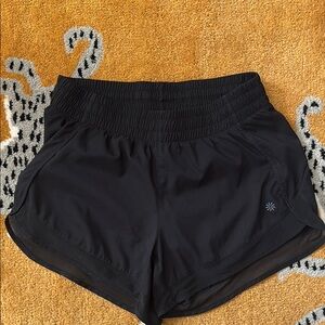 Women's Black Athleta Mesh Racer Run Shorts 4”